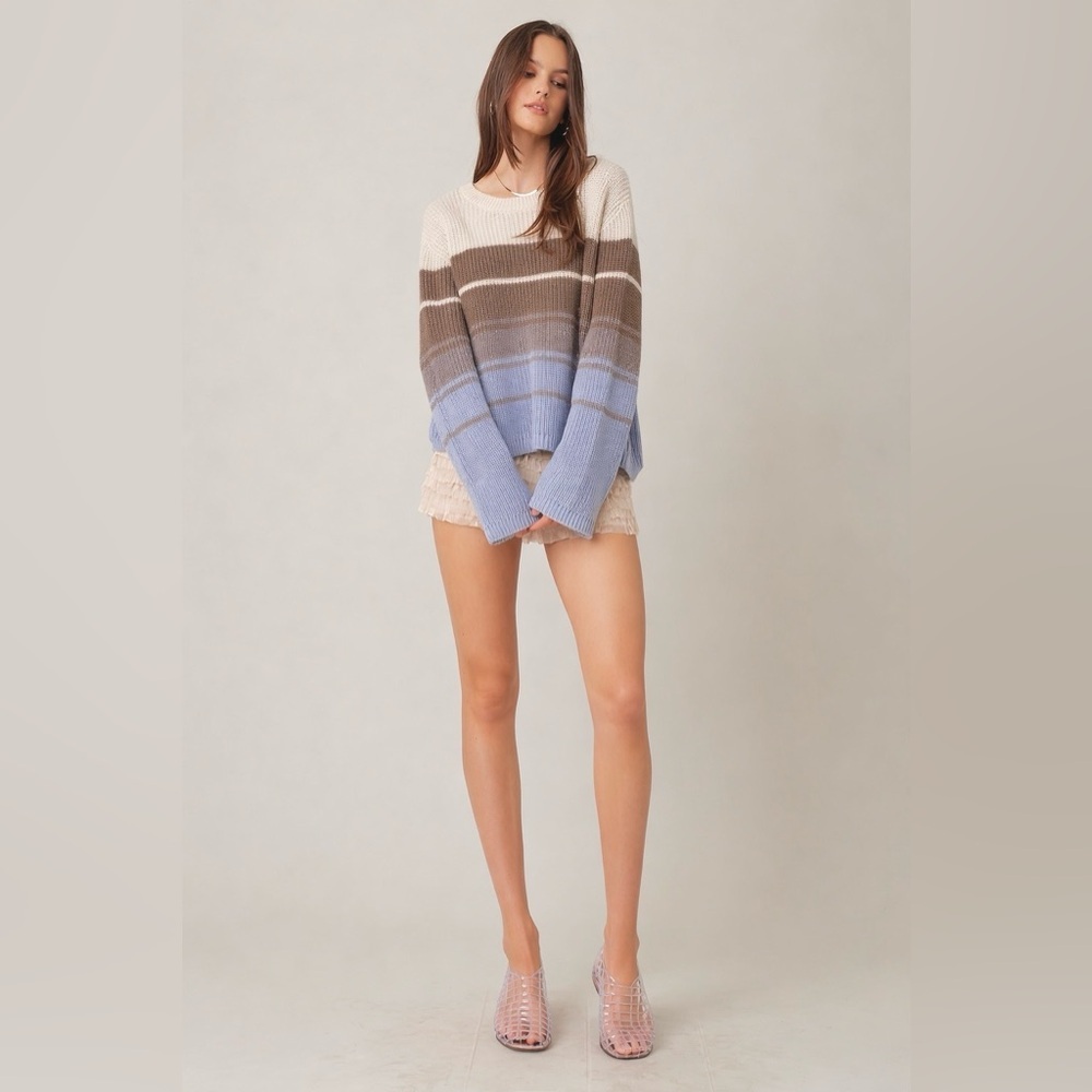 By Anthropologie Striped Knit Sweater S